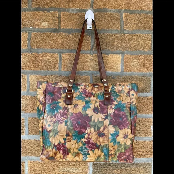PATRICIA NASH FRESCO BOUQUET SOLARO LEATHER TOTE - Picture 1 of 17